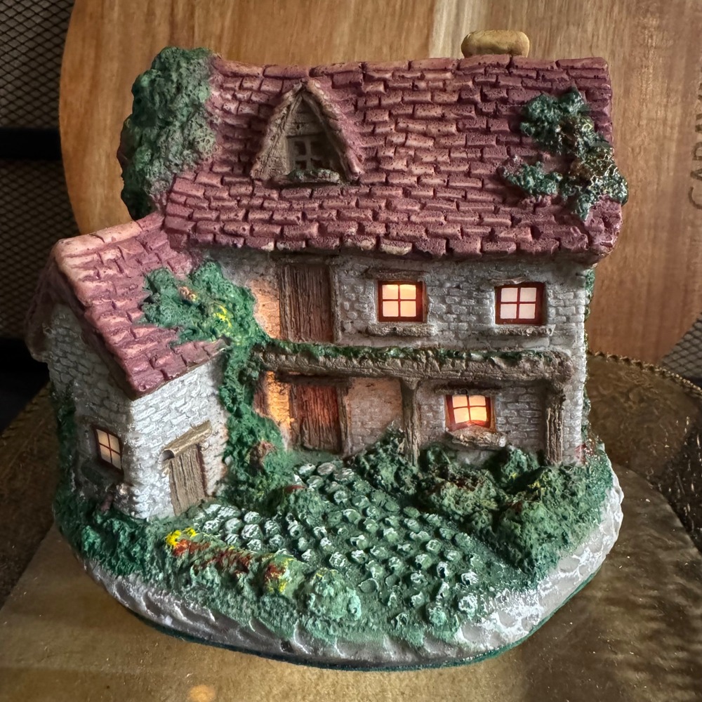 Vtg 1986 Ron Gordon Designs Lighted Country Cottage Hand Painted 973F Village